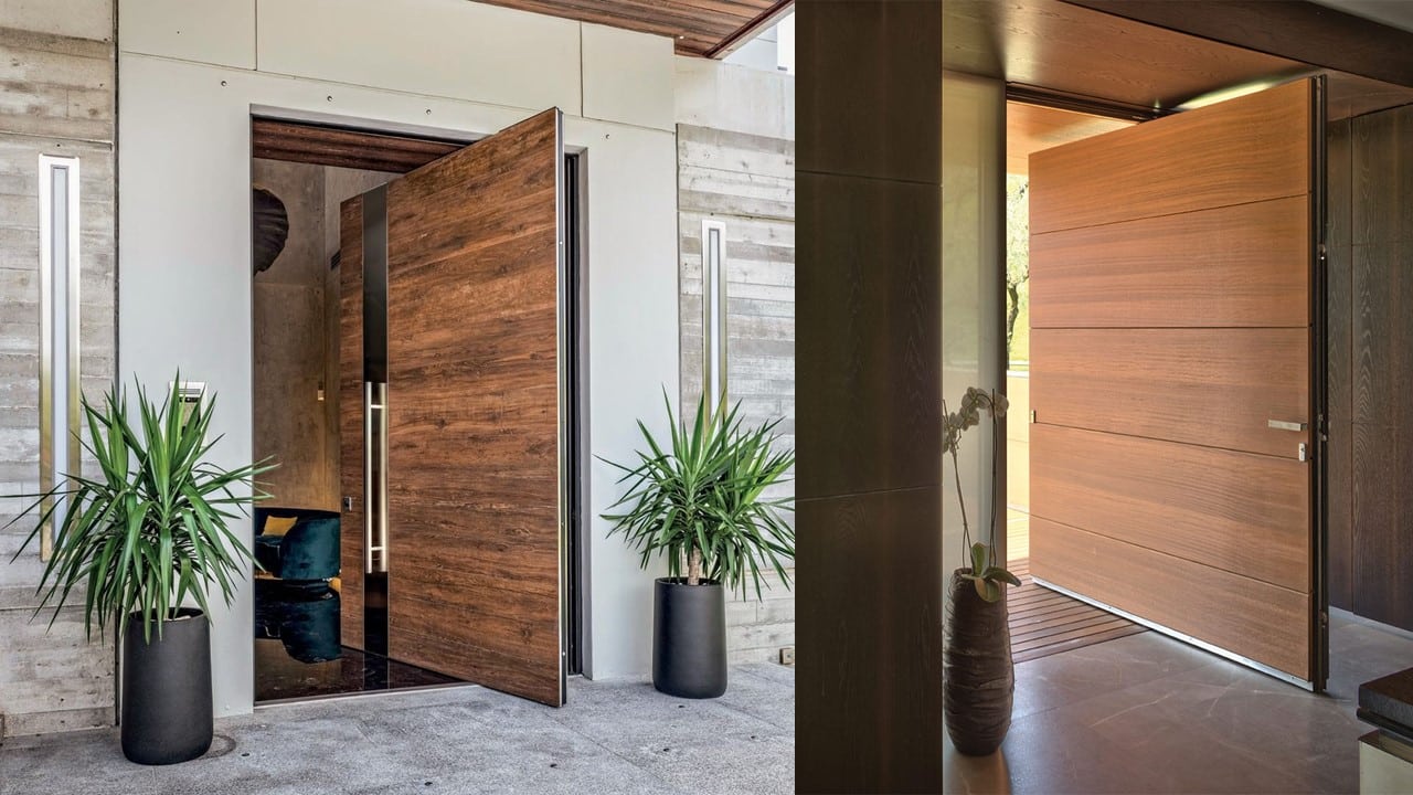 Reinforced wooden cabinet with a concealed locking mechanism in a luxury home interior